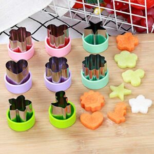 Magigift 1.5" Vegetable Cutter Shapes Set - Mini Cookie Cutters Fruit Cookie Pastry Stamps Mold for Kids Baking and Food Supplement Tools Accessories (8pack)