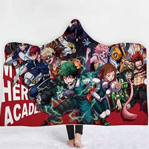 Mxdfafa Anime Wearable Blanket Hooded Cartoon Printed Warm Novelty Cloak for Kids Adults (78x59inch)