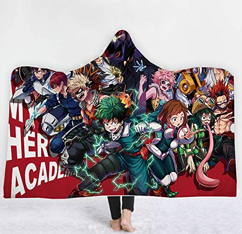 Mxdfafa Anime Wearable Blanket Hooded Cartoon Printed Warm Novelty Cloak for Kids Adults (78x59inch)