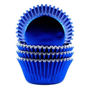 eoonfirst foil metallic cupcake liners standard baking cups 100 pcs (navy blue)