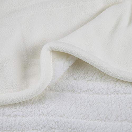 Serta Reversible Fleece to Sherpa Electric Blanket Fast Heating Soft Cover, Safety Auto Shut Off Timer, Low EMF, Multi Heat Setting, ETL Certified, Machine Washable, Ivory Throw (50"x 60")