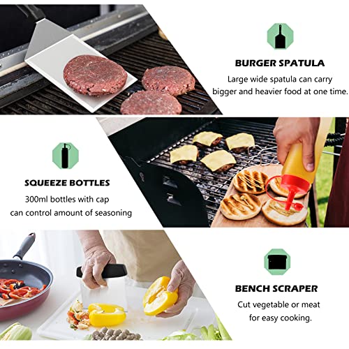 Griddle Accessories Kit of 18, HaSteeL Teppanyaki Tools for Flat Top Cooking Grilling Camping, Stainless Steel Melting Dome, Metal spatulas, Bacon Press for Outdoor BBQ, Heavy Duty & Dishwasher Safe