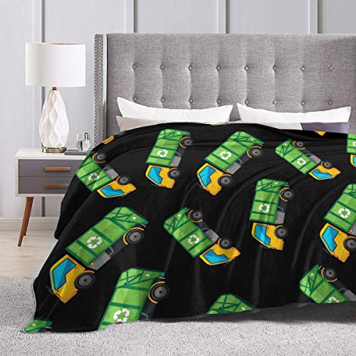 Cartoon Garbage Truck Ultra Soft Flannel Fleece All Season Light Weight Living Room/Bedroom Warm Blanket