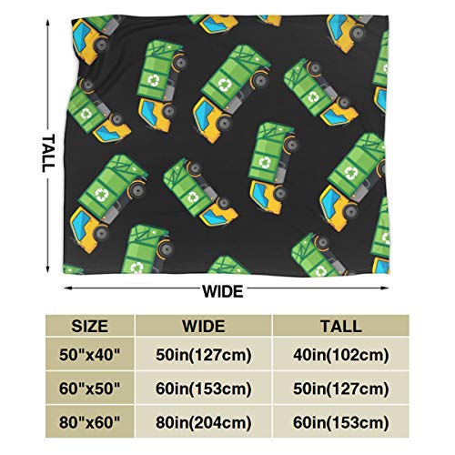 Cartoon Garbage Truck Ultra Soft Flannel Fleece All Season Light Weight Living Room/Bedroom Warm Blanket