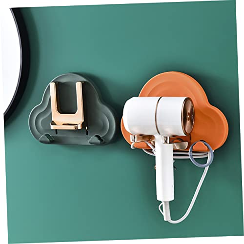 Homoyoyo 1pc Hair Dryer Rack Foldable Garment Rack Blow Dryer Stand Wall Mounted Clothing Rack Hairdryer Storage Rack Floating Dryer Holder Bathroom Hair Dryer Rack Abs Green No Punching