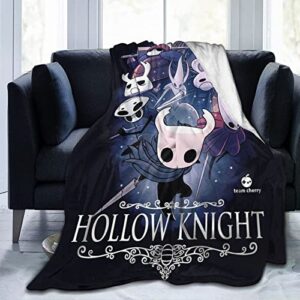 hleane hollow knight throw blanket for bed and couch 3d printed quilted blankets for kids and adults soft fluffy fleece blanket bedding 50'x40'
