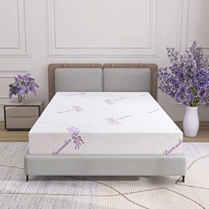 Hcore 8 Inch Twin Memory Foam Mattress,Cooling Lavender  Mattress in a Box,Medium-Firm Mattress Made in USA,Pressure Relief & Temperature Regulation,Fiberglass-Free,CertiPUR-US Certified