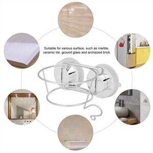 MAGT Hair Dryer Holder, Stainless Steel Suction Cup Wall Mounted Hair Dryer Stand for Bathroom