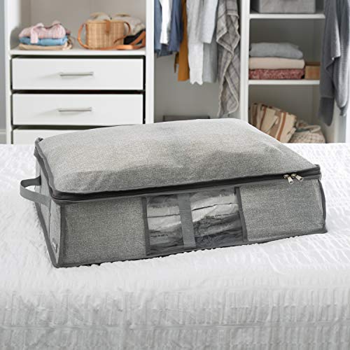 Simplify 2-in-1 Under The Bed, Durable, Airtight/Waterproof Seal, Space-Saving Environmentally Friendly, Protects Against Water & Dust Vacuum Storage Bags, Heather Grey