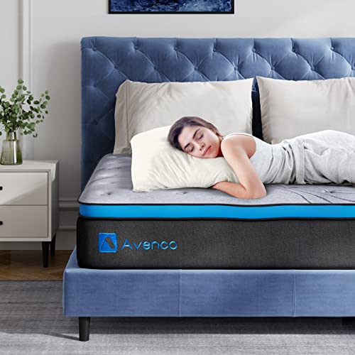 Avenco Full Size Mattress in a Box, 12 Inch Full Hybrid Memory Foam Mattress with Individually Pocket Innerspring for Motion Isolation & Cool Sleep, Pressure Relief, Medium Firm