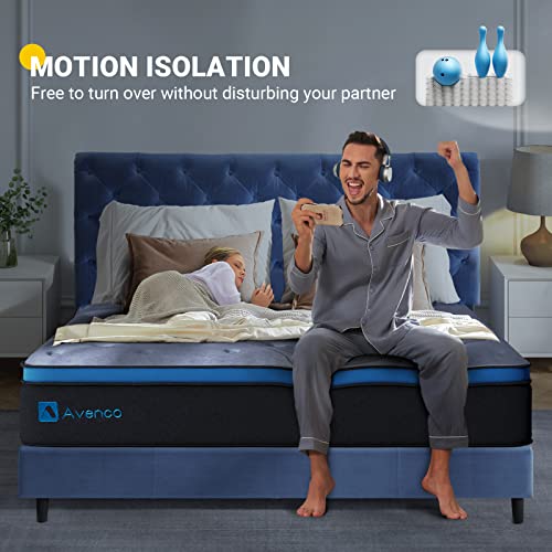 Avenco Full Size Mattress in a Box, 12 Inch Full Hybrid Memory Foam Mattress with Individually Pocket Innerspring for Motion Isolation & Cool Sleep, Pressure Relief, Medium Firm