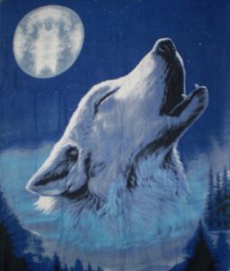 int wolf polar fleece throw blanket 50x60