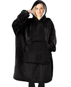 renjie wearable blanket hoodie for women adult, super warm and comfy oversized blanket hoodie sweatshirt with giant pocket