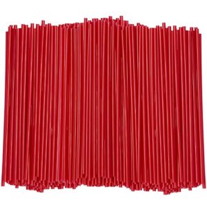 5 inch coffee & cocktail stirrers/straws [1000 count] disposable plastic sip stir sticks – red