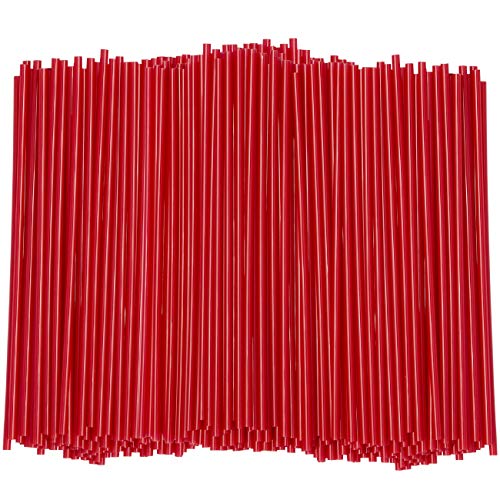 5 Inch Coffee & Cocktail Stirrers/Straws [1000 Count] Disposable Plastic Sip Stir Sticks – Red