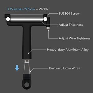 KITCHENDAO Replaceable Wire Cheese Slicer Cutter, 50% Stronger Wires with 2nd Gen Wire Fixing Mechanism, Adjustable Wire Cheese Cutter, Quick Replacement, Dishwasher Safe, with 3 Extra Wires