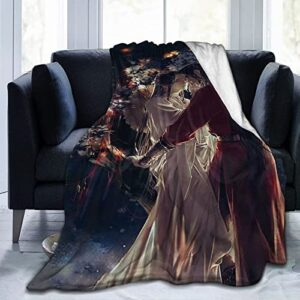 anime heaven official's blessing flannel fleece blanket, lightweight cozy couch bed super soft and warm throw blanket