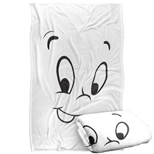 casper the friendly ghost face officially licensed silky touch super soft throw blanket 36" x 58"