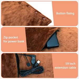 USB Heated Blanket,Heated Car Blanket,Machine Washable Super Cozy Soft Heated Blanket with 3 Heating Levels & Timing Function