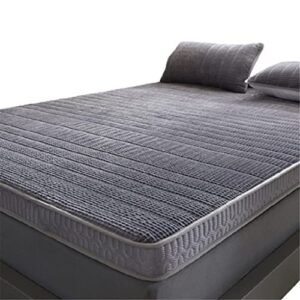 zpzfdc memory foam mix latex filling mattress foldable slow rebound tatami plus velvet comfort cover bedspreads 4/8cm thickness (color : gray, size : 150x190x4cm)