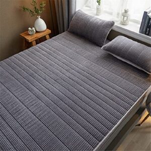 ZPZFDC Memory Foam Mix Latex Filling Mattress Foldable Slow Rebound Tatami Plus Velvet Comfort Cover Bedspreads 4/8cm Thickness (Color : Gray, Size : 150x190x4cm)