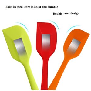 7 Pieces Silicone Spatulas, 11 Inches Non-stick Heat-Resistant Rubber Spatulas with Stainless Steel Core