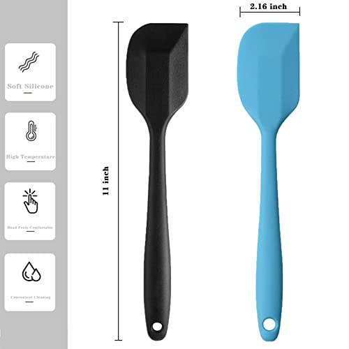 7 Pieces Silicone Spatulas, 11 Inches Non-stick Heat-Resistant Rubber Spatulas with Stainless Steel Core