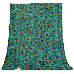 lightweight fleece blanket for sofa,green peacock leather floral,soft blanket and throw blankets for bed couch