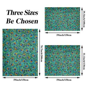 Lightweight Fleece Blanket for Sofa,Green Peacock Leather Floral,Soft Blanket and Throw Blankets for Bed Couch