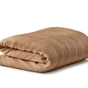 Eddie Bauer | Cabin Comfort Plush Heated Electric Warming Blanket, King, Khaki