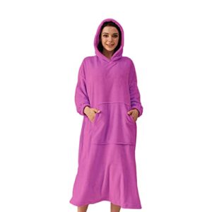 mowaysers blanket hoodie sweatshirt gifts for women and men - wearable blanket adult super warm and cozy giant blanket hoodie (bean paste)