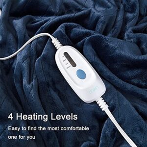 DoWin Electric Heated Blanket Twin Size 62x84'' Heating Throw Soft Flannel Full Body Warming with 10 Hours Auto Off, Fast Heating Blanket ETL Certification