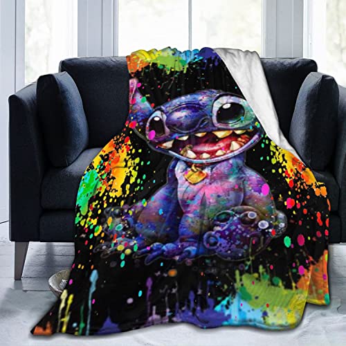 Cartoon Blanket Super Soft Flannel Throw Blanket Cute Anime Warm Blanket for Comfortable Bedding Office Travel and Sofa All Season (Blankets-1,60X50 in)