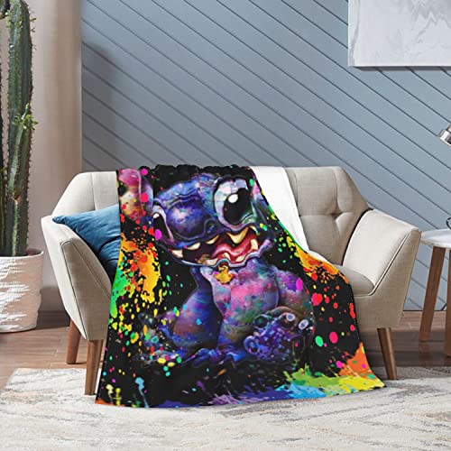 Cartoon Blanket Super Soft Flannel Throw Blanket Cute Anime Warm Blanket for Comfortable Bedding Office Travel and Sofa All Season (Blankets-1,60X50 in)