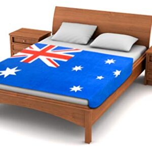 Fuzzy FlagsTM Australia Flag Fleece Blanket - 80-inches x 50-inches - Oversized Australian Flag Travel Throw Cover