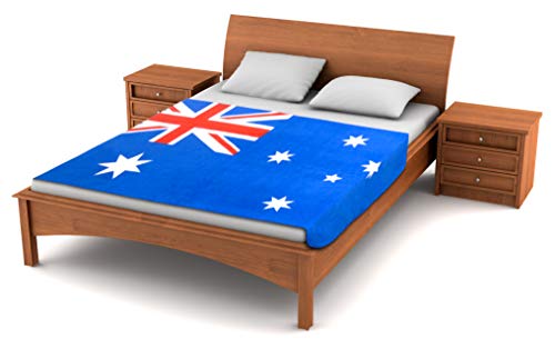 Fuzzy FlagsTM Australia Flag Fleece Blanket - 80-inches x 50-inches - Oversized Australian Flag Travel Throw Cover