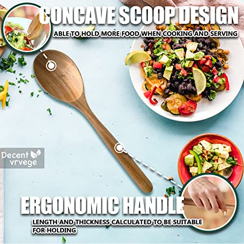 Wood Spoon, Healthy Acacia Wooden Cooking Spoons, Durable Kitchen Serving Spoon Scooper, Non Scratch Wood Ladle Tableware For Cooking, Serving Salad, Stirring Soup, Easy to use