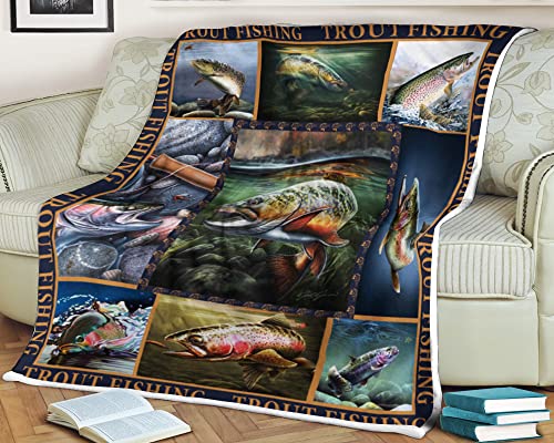 somegifts Fishing Blanket Trout Fishing, Gift for dad