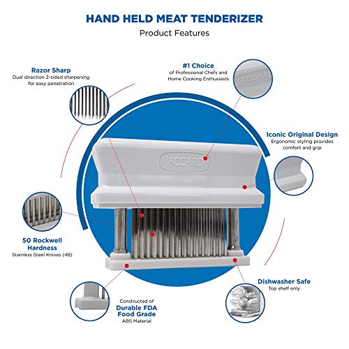 Jaccard 48-Blade Meat Tenderizer, Original Super 3 Meat Tenderizer, 1.50 x 4.00 x 5.75 Inches, White
