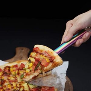 Berglander Pizza Wheel, Rainbow Handle Stainless Steel Pizza Cutter, Super Sharp Pizza Slicer With Titanium Colorful Plating, Pastry Cutter, Easy to Clean And Stored (Rainbow Handle)