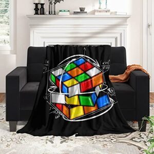 jzdach kids adults soft cozy blanket, for colorful cube math formula art keep warm throw wrap oversized wearable blanket, school blanket