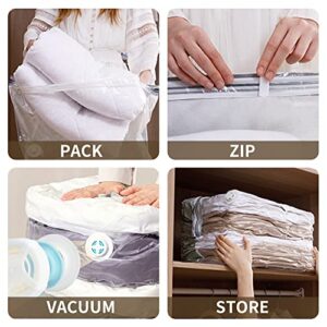 Vacuum Storage Bags, 4 Pack Press to Exhaust Space Saver Vacuum Storage Bags, Free Up 80% Space, 31"x40"x15" Vacuum Sealer Bags for Clothes, Clothing, Comforters and Blankets, No Need Air Pump