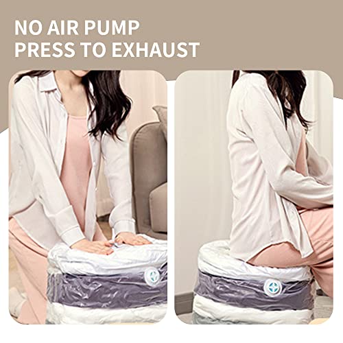 Vacuum Storage Bags, 4 Pack Press to Exhaust Space Saver Vacuum Storage Bags, Free Up 80% Space, 31"x40"x15" Vacuum Sealer Bags for Clothes, Clothing, Comforters and Blankets, No Need Air Pump