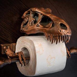 Skeleton Toilet Paper Holder - Creative Dinosaur Tissue Paper Holder Organizer for Wall, Skull Tissue Holder for Bathroom Storage, Living Room Decor (Dinosaur Tissue Holder), Gifts for Dino Lovers