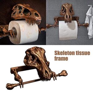 Skeleton Toilet Paper Holder - Creative Dinosaur Tissue Paper Holder Organizer for Wall, Skull Tissue Holder for Bathroom Storage, Living Room Decor (Dinosaur Tissue Holder), Gifts for Dino Lovers