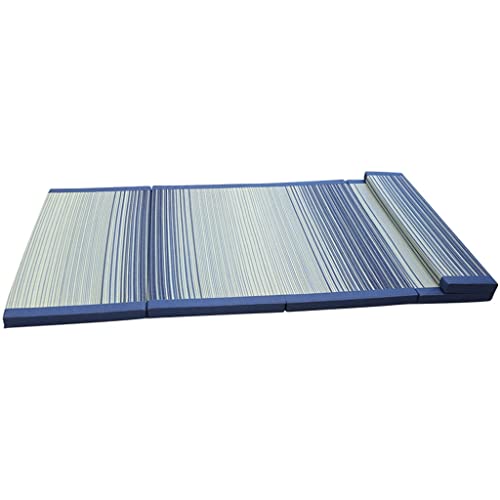 YLYAJY Folding Japanese Traditional Tatami Mattress Mat Rectangle Large Foldable Floor Mat Sleeping Tatami Mat Flooring (Color : Blue, Size : 75x200x3.5cm)