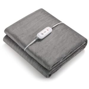electric heated blanket throw twin size 62"x84", soft flannel heating blanket etl certification fast heating with 6 heating levels & 9 hours auto-off, heated throw blanket for home office bed sofa
