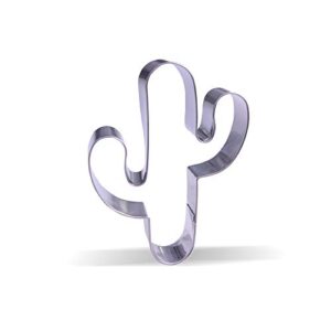 3.8 inch cactus cookie cutter - stainless steel