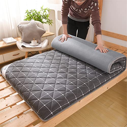 YLYAJY Plaid Fold Single Double Tatami Soft Mattress Adults Bedroom Thicken 6cm Topper Floor Mats Student Dormitory Mattress (Color : D, Size : 100 x 200cm 2.8kg)