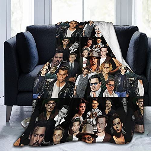 Blanket Johnny Depp Super Soft and Comfortable Fleece Blanket Throw Blanket Picnic Blankets Camping Blanket Beach Blanket for Decoration Bedroom Living Room Yoga (50"x40")